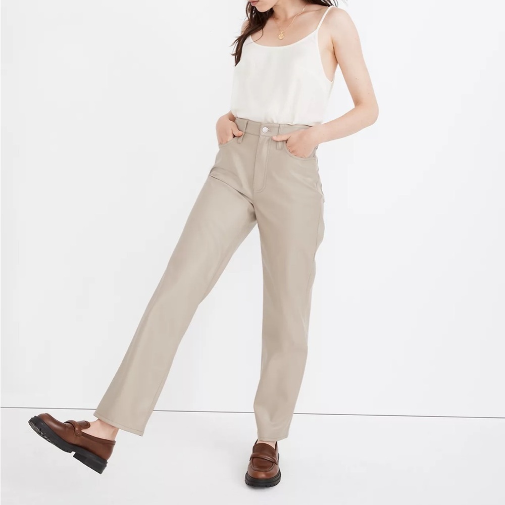 NWT Madewell Perfect Vintage Straight Jean: Faux Leather